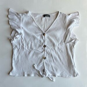 White Ruffle Sleeve Shirt